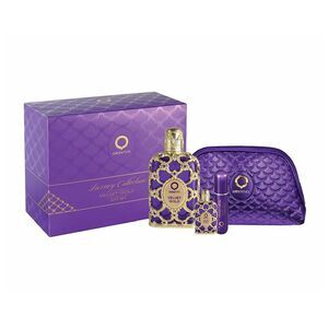 Orientica Velvet Gold Womens Gift Set 2.7oz EDP Spray 10ml Travel, Atomizer, Bag
